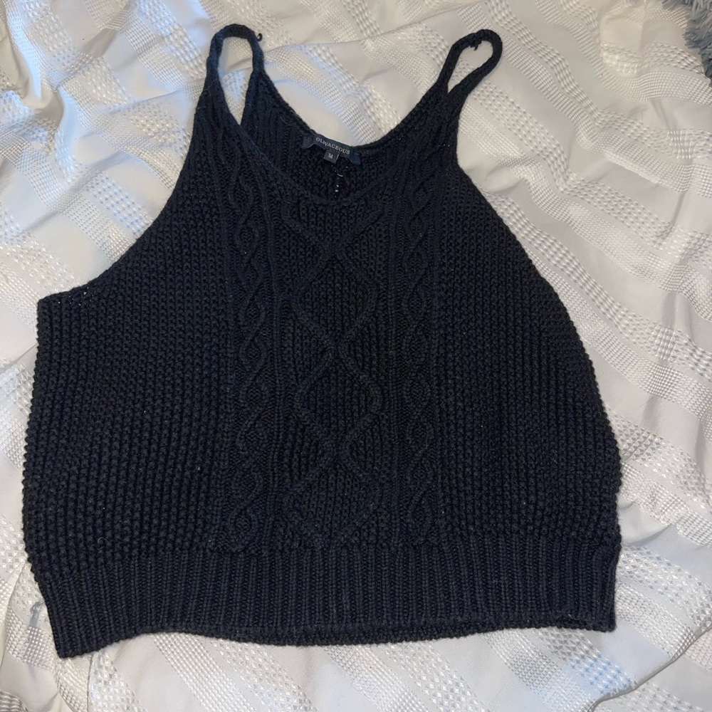 Black crocheted tank top, extremely comfortable!